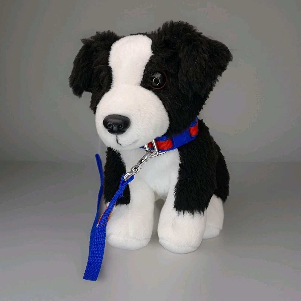 Our Generation Border Collie Puppy Plush 6" Posable Dog w/ Collar Leash Pet